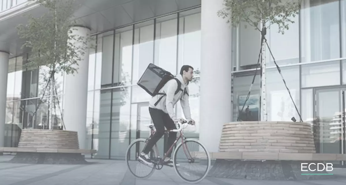 Delivery Guy on Bike (blue)