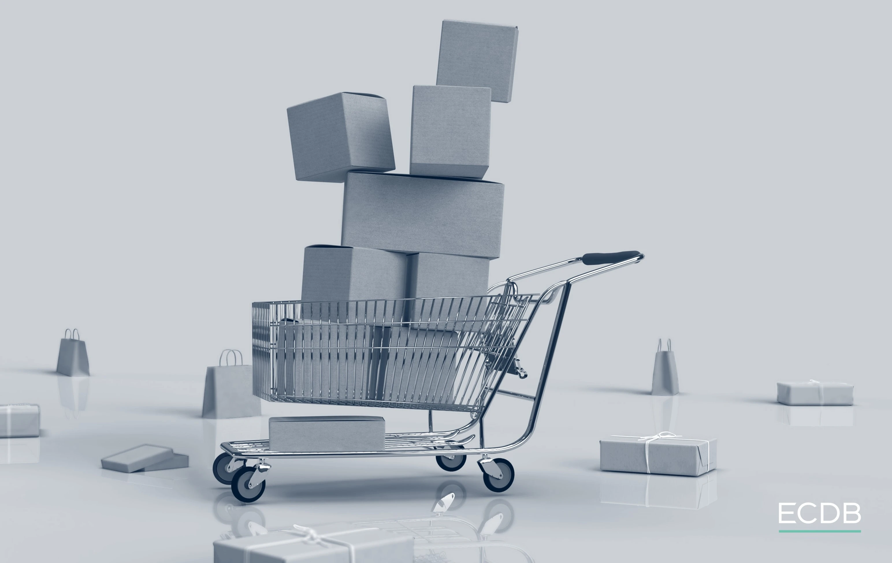 shopping cart with parcels