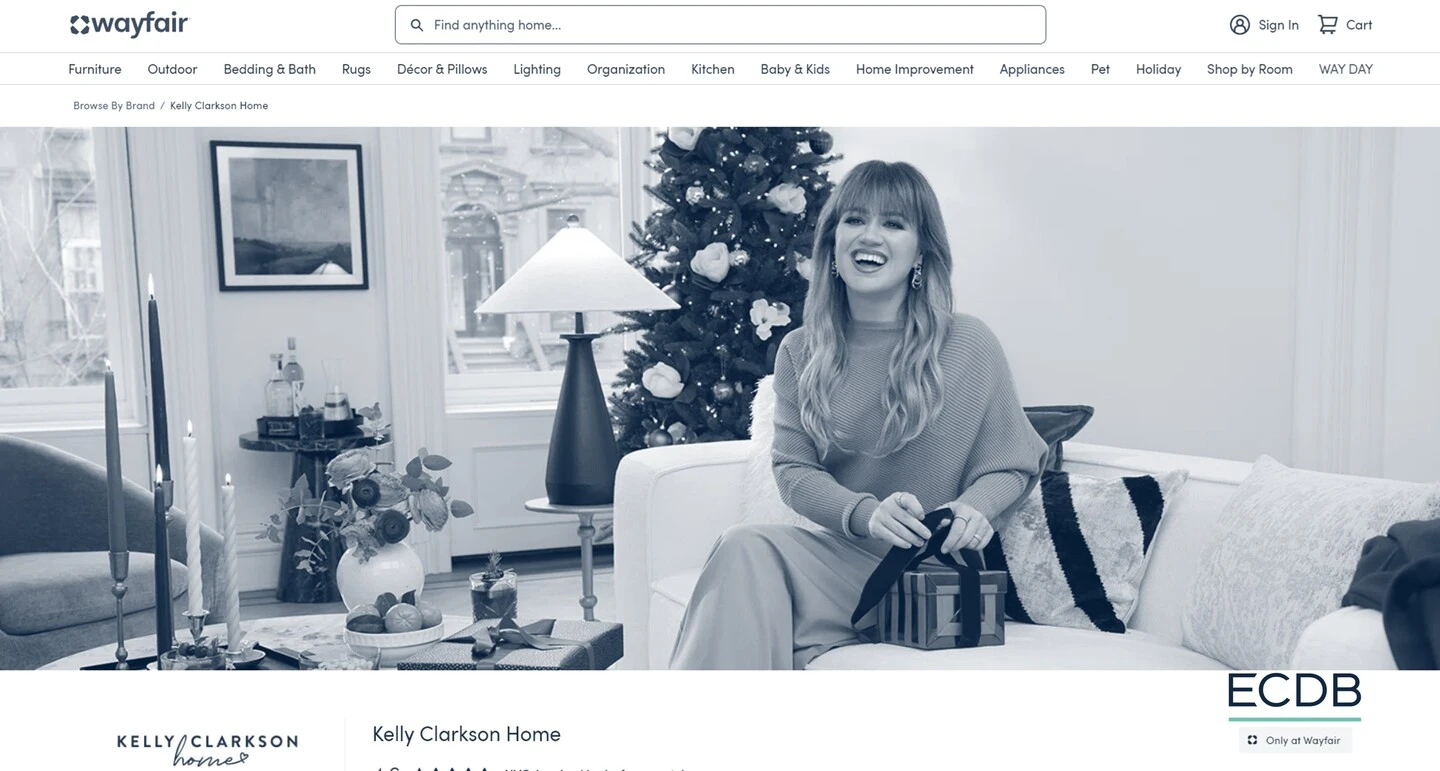 Wayfair and Kelly Clarkson