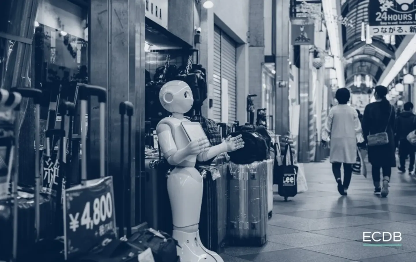 robot outside a shop